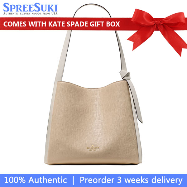 Kate Spade Knott Colorblock Large Carryall Light Cream Multi Beige # KM662