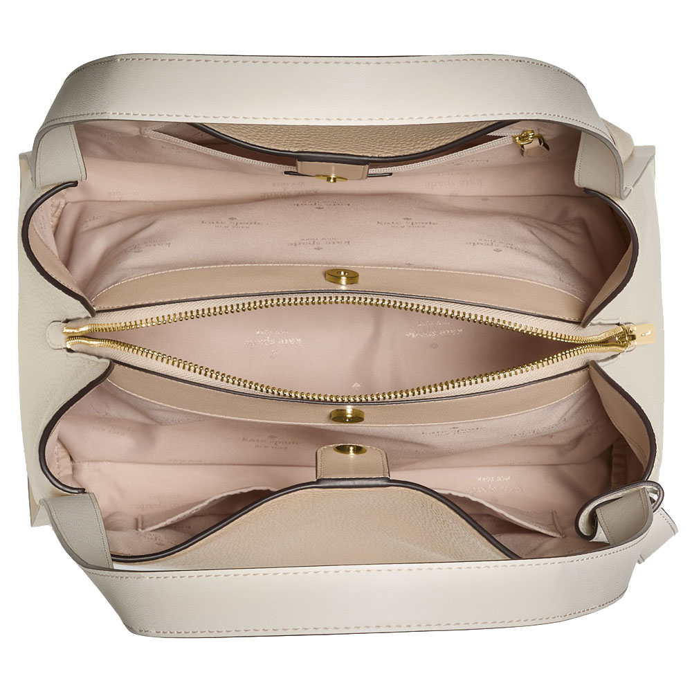 Kate Spade Knott Colorblock Large Carryall Light Cream Multi Beige # KM662