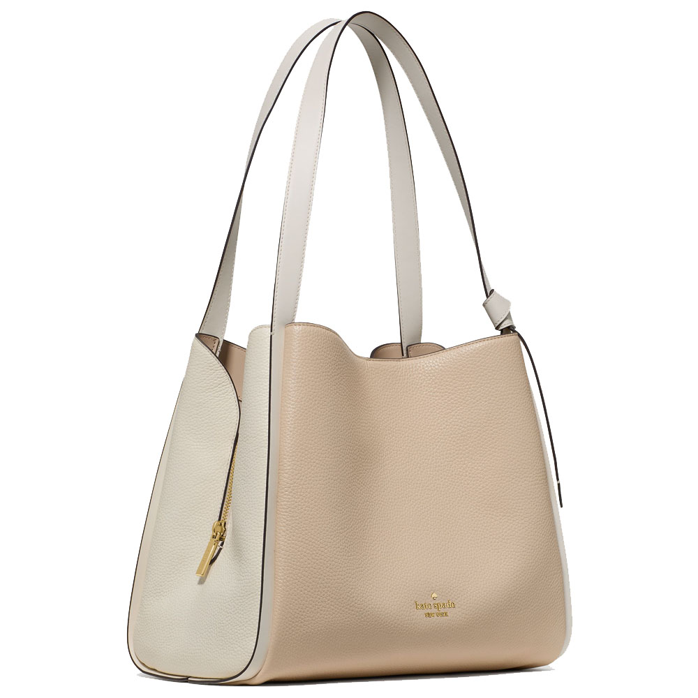 Kate Spade Knott Colorblock Large Carryall Light Cream Multi Beige # KM662