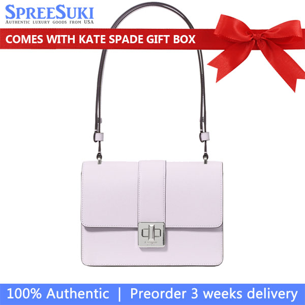 Kate Spade Phoebe Turnlock Shoulder Bag Light Frozen Lilac Light Purple # KK123