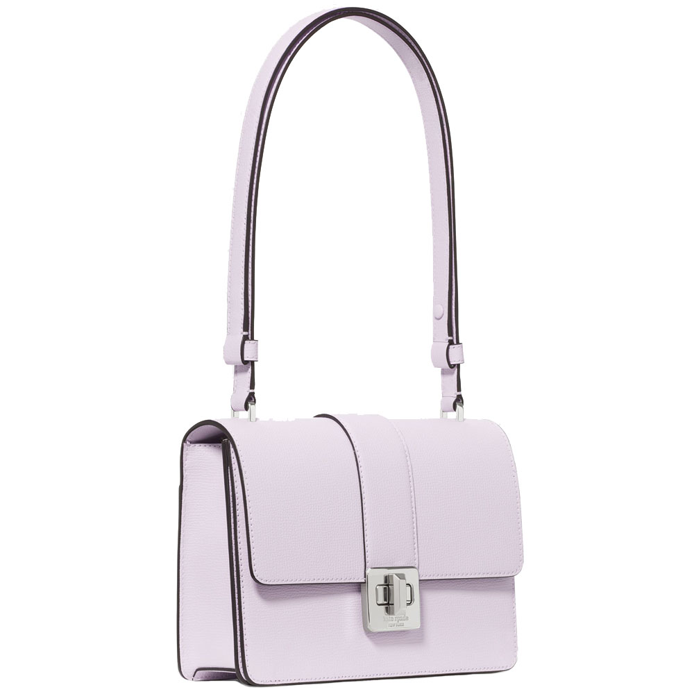 Kate Spade Phoebe Turnlock Shoulder Bag Light Frozen Lilac Light Purple # KK123
