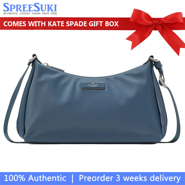 Kate Spade Carter Nylon Small Shoulder Bag Bluestone # KL967-1