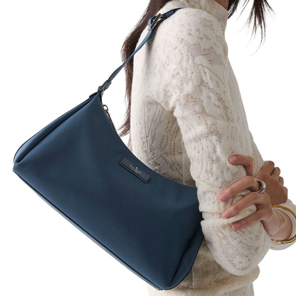 Kate Spade Carter Nylon Small Shoulder Bag Bluestone # KL967-1