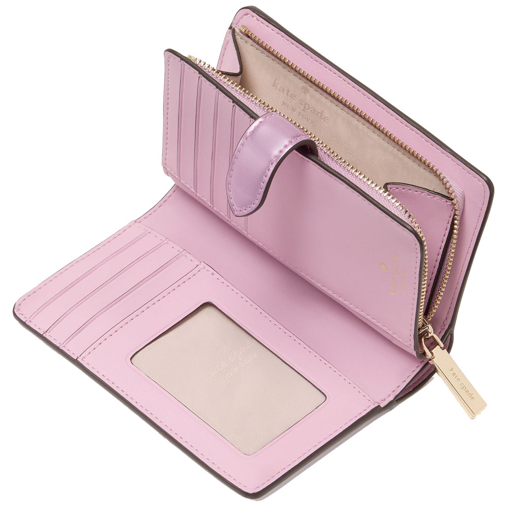 Kate Spade Kenzie Boxed Medium Compact Wallet Quartz Pink # KJ014
