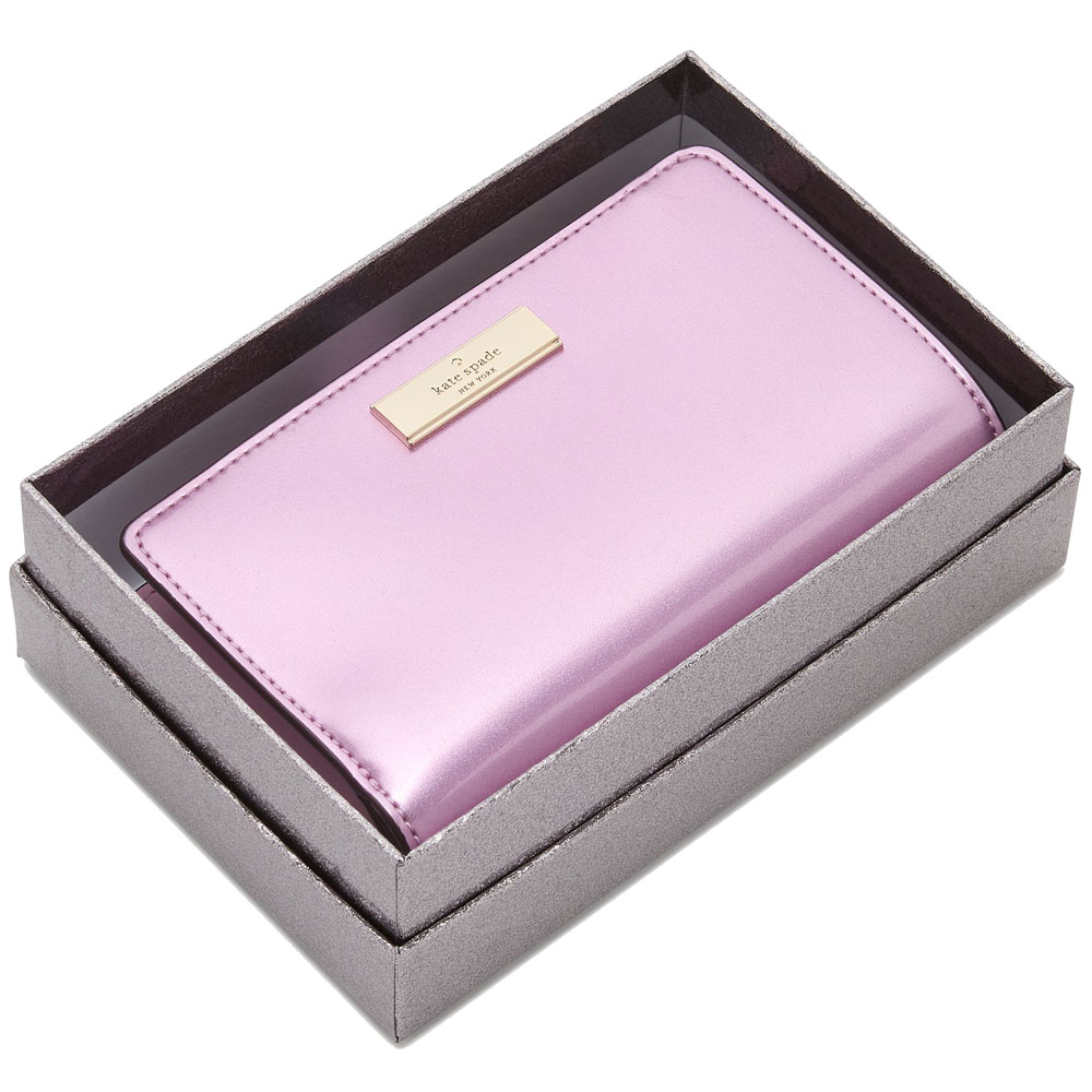 Kate Spade Kenzie Boxed Medium Compact Wallet Quartz Pink # KJ014