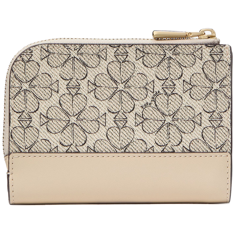 Kate Spade Spade Flower Small Compact Wallet Neutral Multi Beige # KJ646