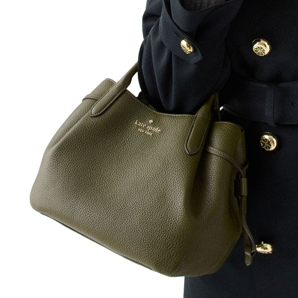 Kate Spade Sling Bag Crossbody Pebble Leather Dumpling Small Satchel Seaweed Dark Green # K8135