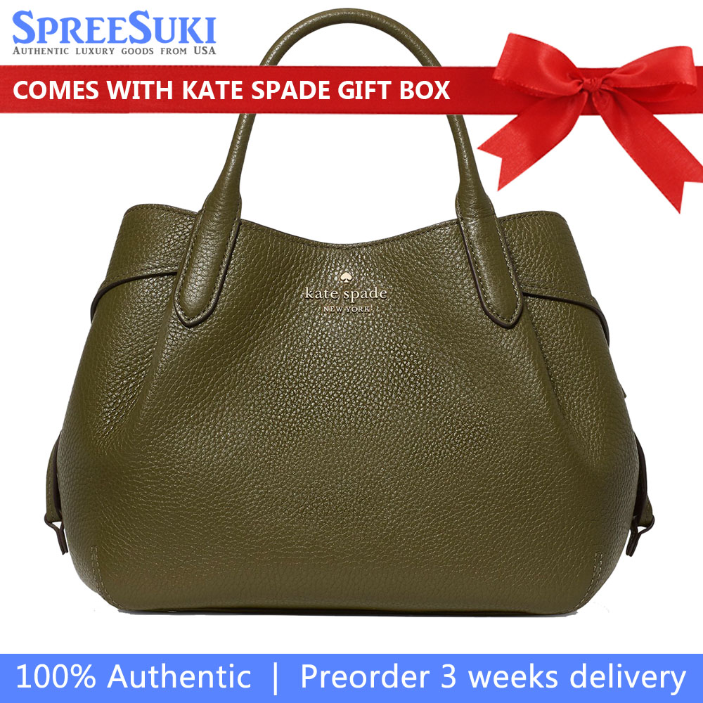 Kate Spade Sling Bag Crossbody Pebble Leather Dumpling Small Satchel Seaweed Dark Green # K8135