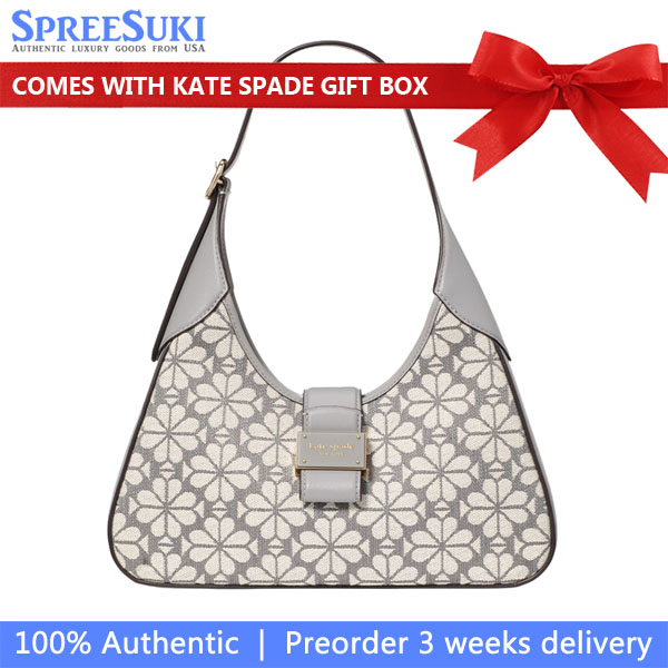Kate Spade Spade Flower Jacquard Nouveau Small Shoulder Bag Grey Multi # KI455