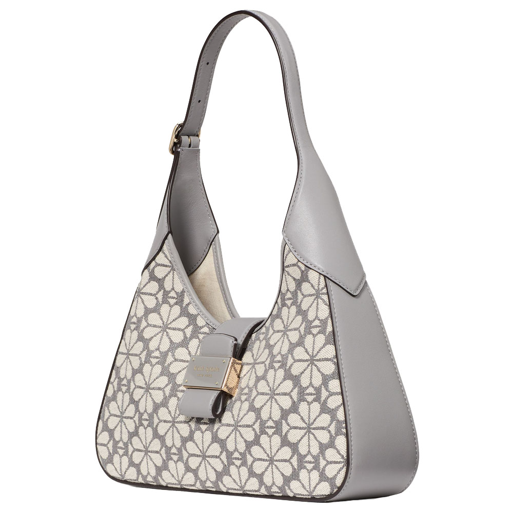 Kate Spade Spade Flower Jacquard Nouveau Small Shoulder Bag Grey Multi # KI455
