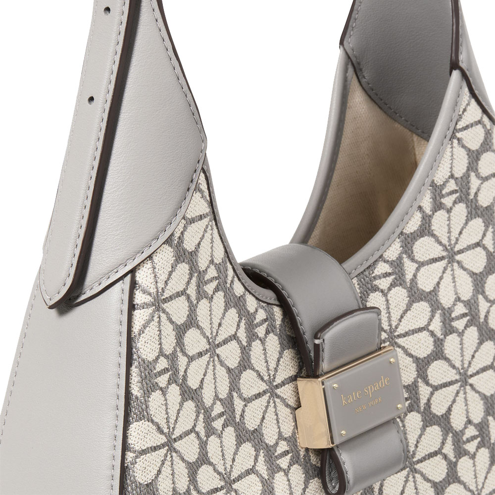 Kate Spade Spade Flower Jacquard Nouveau Small Shoulder Bag Grey Multi # KI455