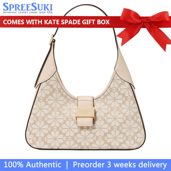 Kate Spade Spade Flower Jacquard Nouveau Small Shoulder Bag Natural Multi Beige # KI455