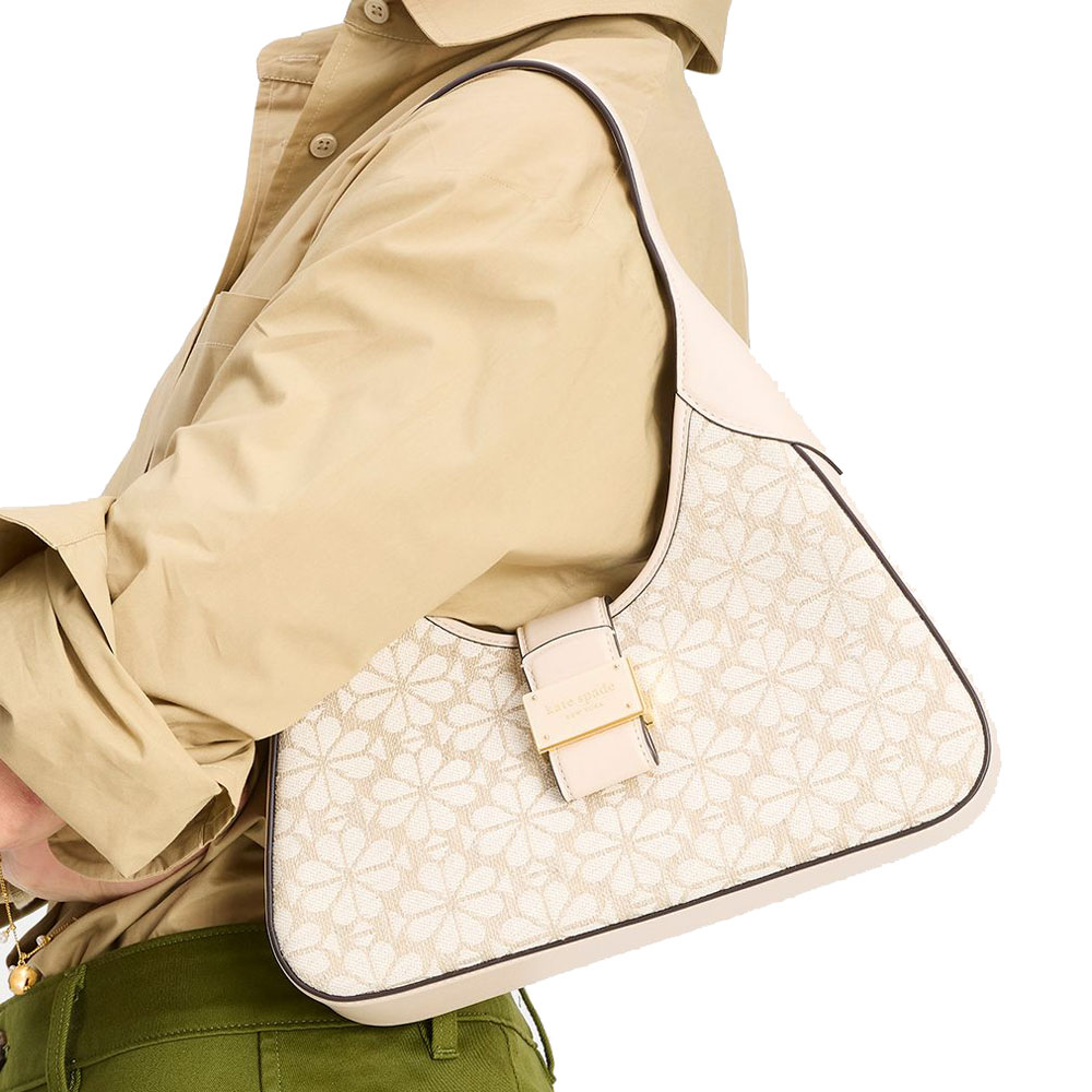 Kate Spade Spade Flower Jacquard Nouveau Small Shoulder Bag Natural Multi Beige # KI455