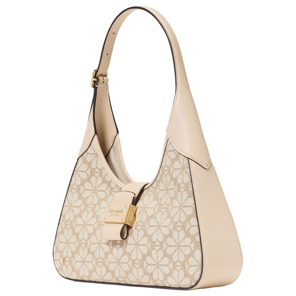 Kate Spade Spade Flower Jacquard Nouveau Small Shoulder Bag Natural Multi Beige # KI455