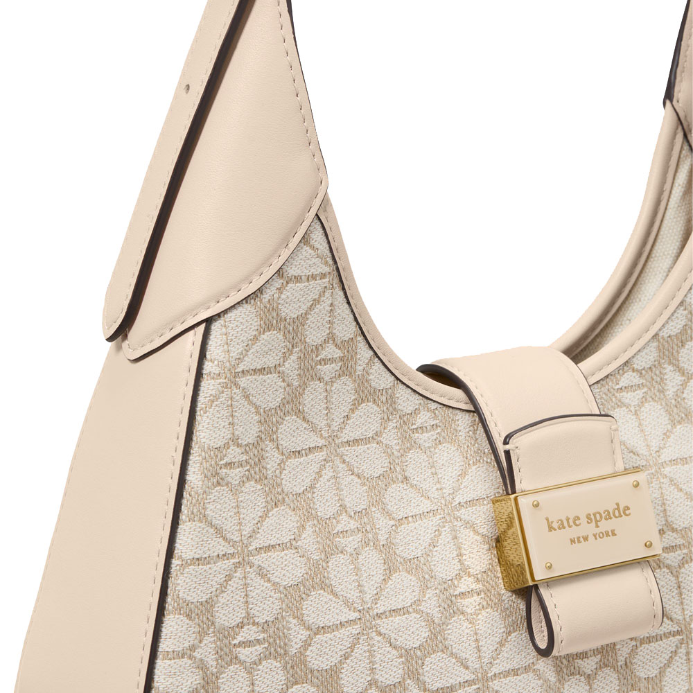 Kate Spade Spade Flower Jacquard Nouveau Small Shoulder Bag Natural Multi Beige # KI455