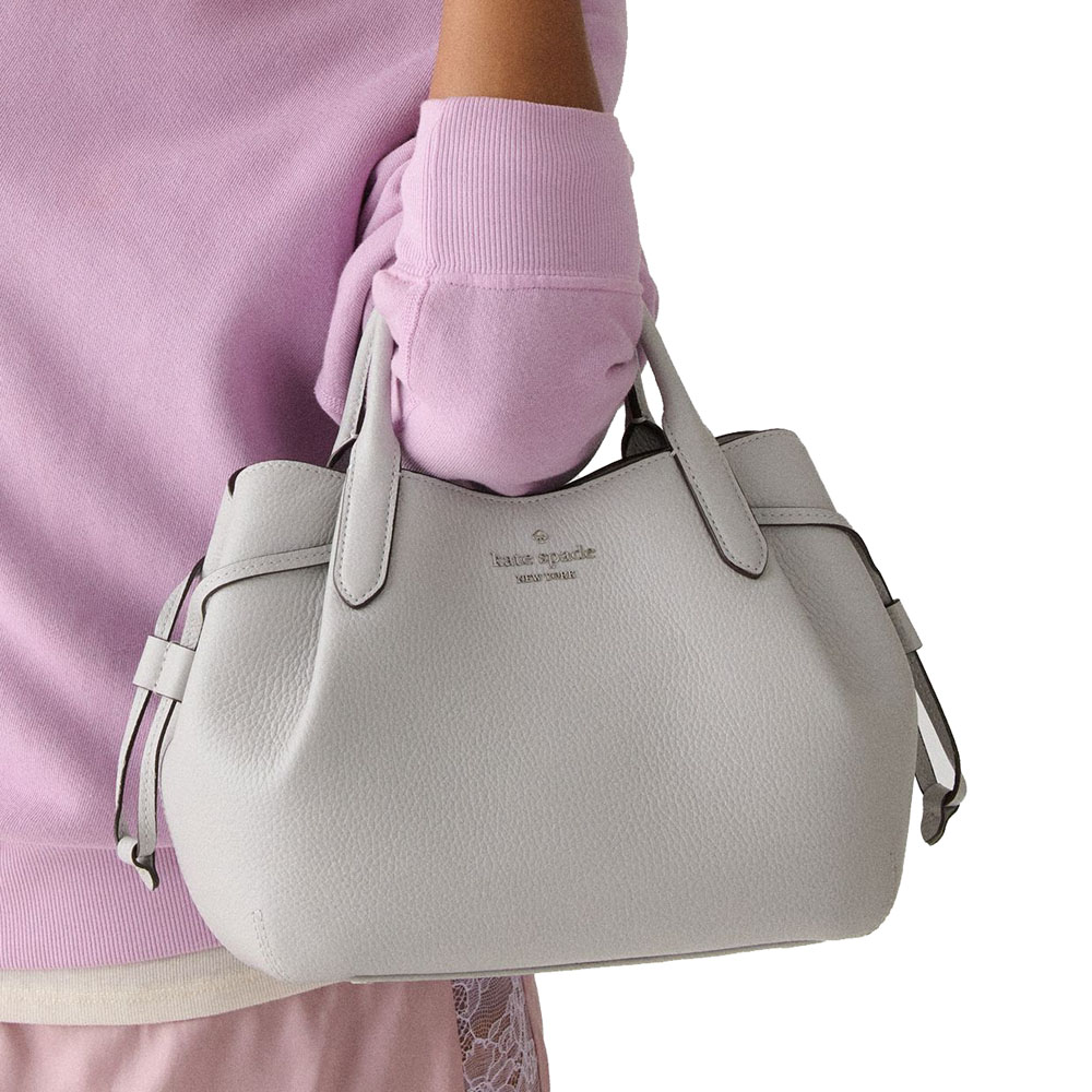 Kate Spade Sling Bag Crossbody Pebble Leather Dumpling Small Satchel Platinum Grey Light Grey # K8135