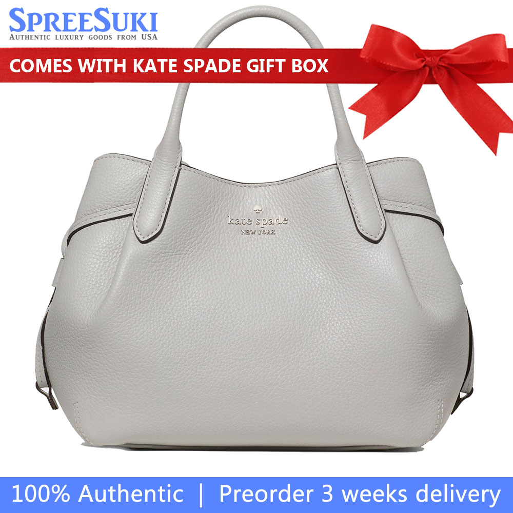 Kate Spade Sling Bag Crossbody Pebble Leather Dumpling Small Satchel Platinum Grey Light Grey # K8135