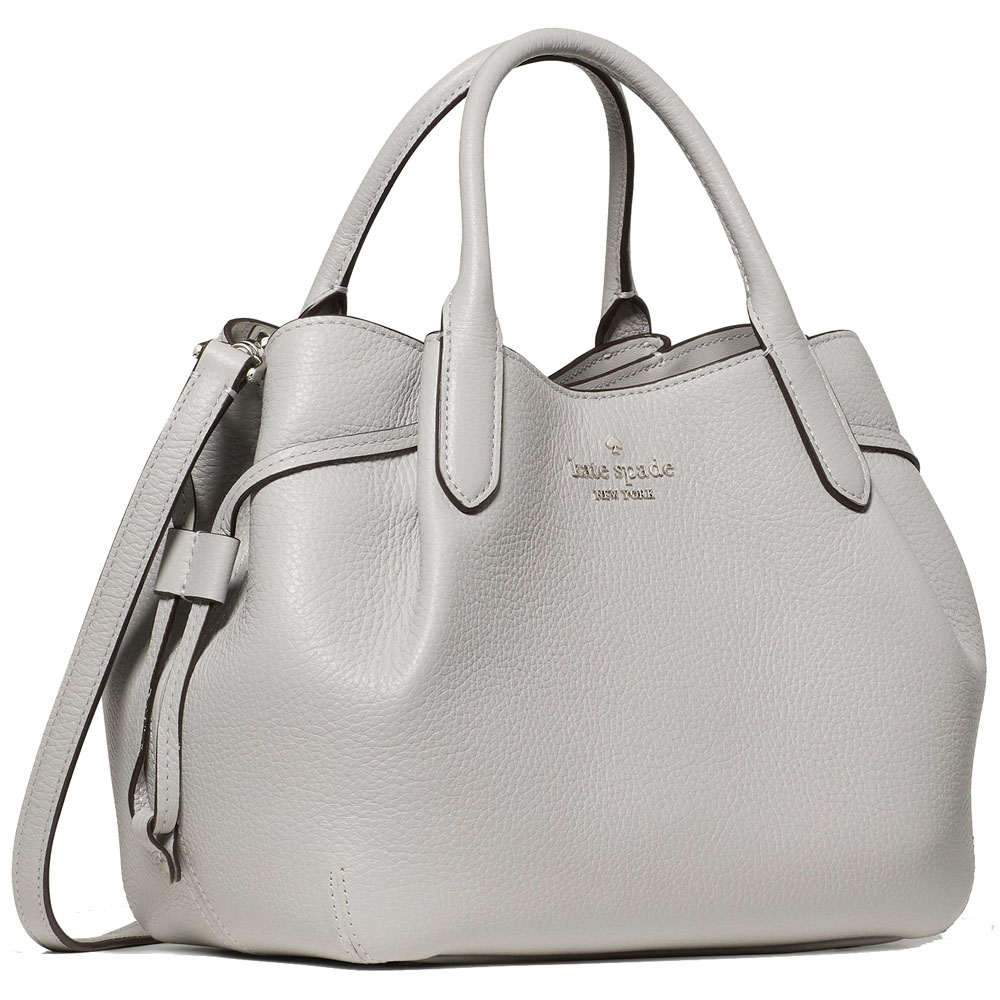 Kate Spade Sling Bag Crossbody Pebble Leather Dumpling Small Satchel Platinum Grey Light Grey # K8135
