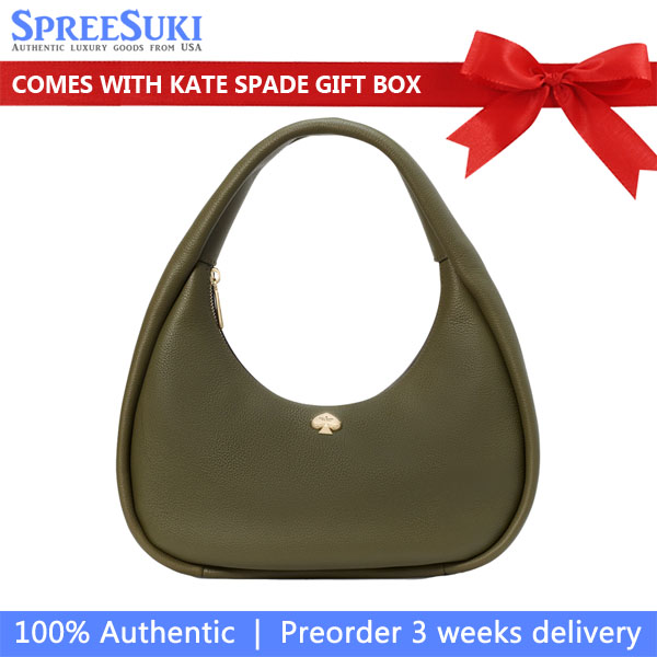 Kate Spade Kayla Crescent Shoulder Bag Seaweed Army Green # KK054