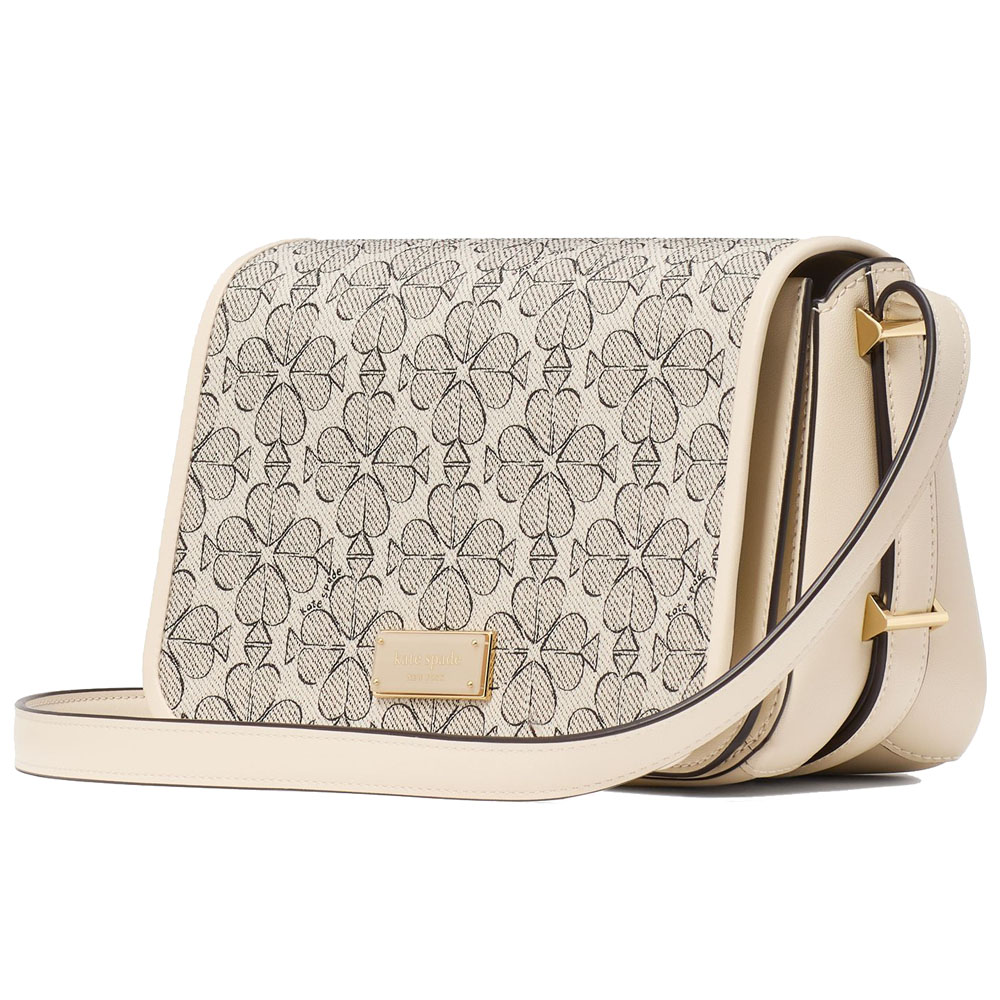 Kate Spade Liv Spade Flower Crossbody Bag Neutral Multi Beige # KK576