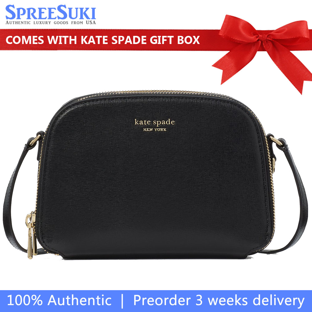 Kate Spade Devin Double Zip Dome Crossbody Black # KI665