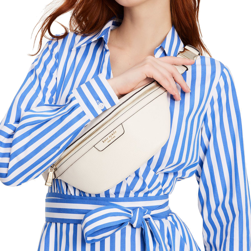 Kate Spade Hudson Belt Bag Parchment Off White # KH006