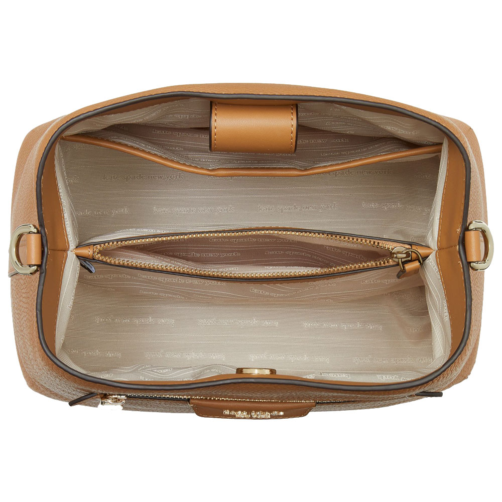 Kate Spade Hudson Pebbled Leather Shoulder Bag Bungalow Brown # KF863