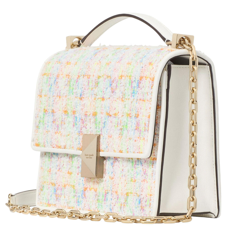 Kate Spade Deco Tweed Chain Shoulder Bag Multi Multicolor # KK774