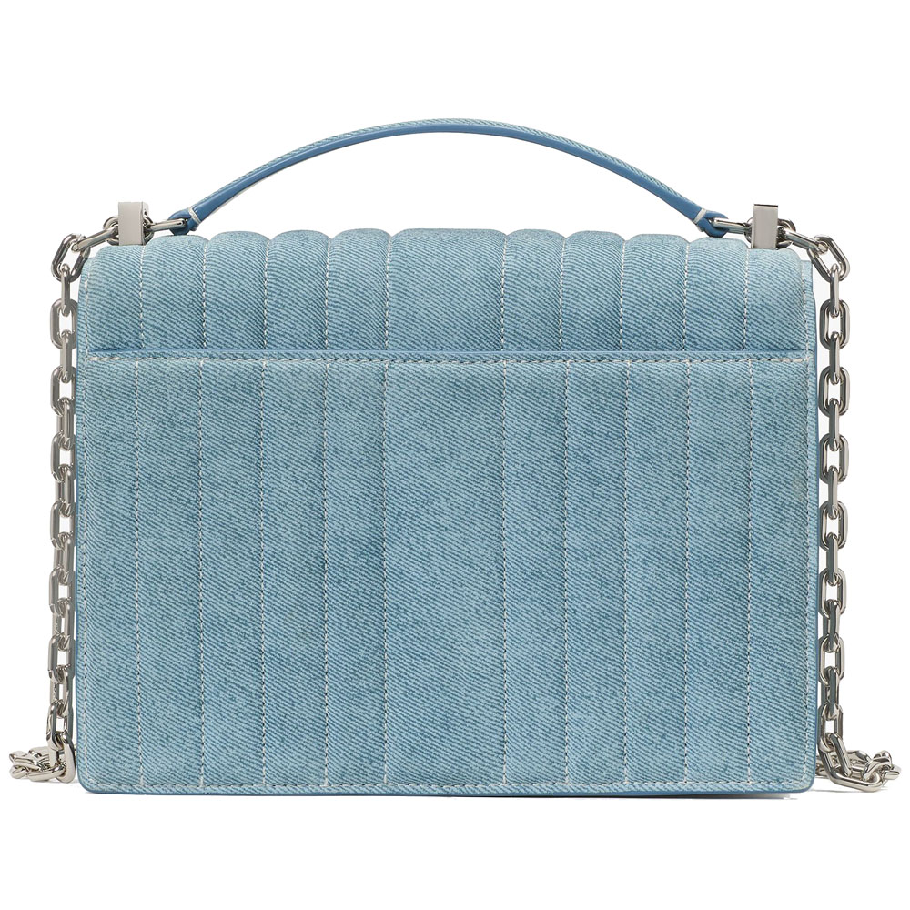 Kate Spade Deco Quilted Chain Shoulder Bag Blue Multi # KL646