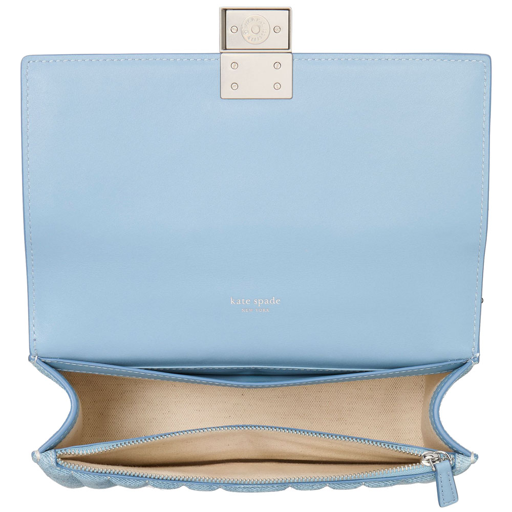 Kate Spade Deco Quilted Chain Shoulder Bag Blue Multi # KL646