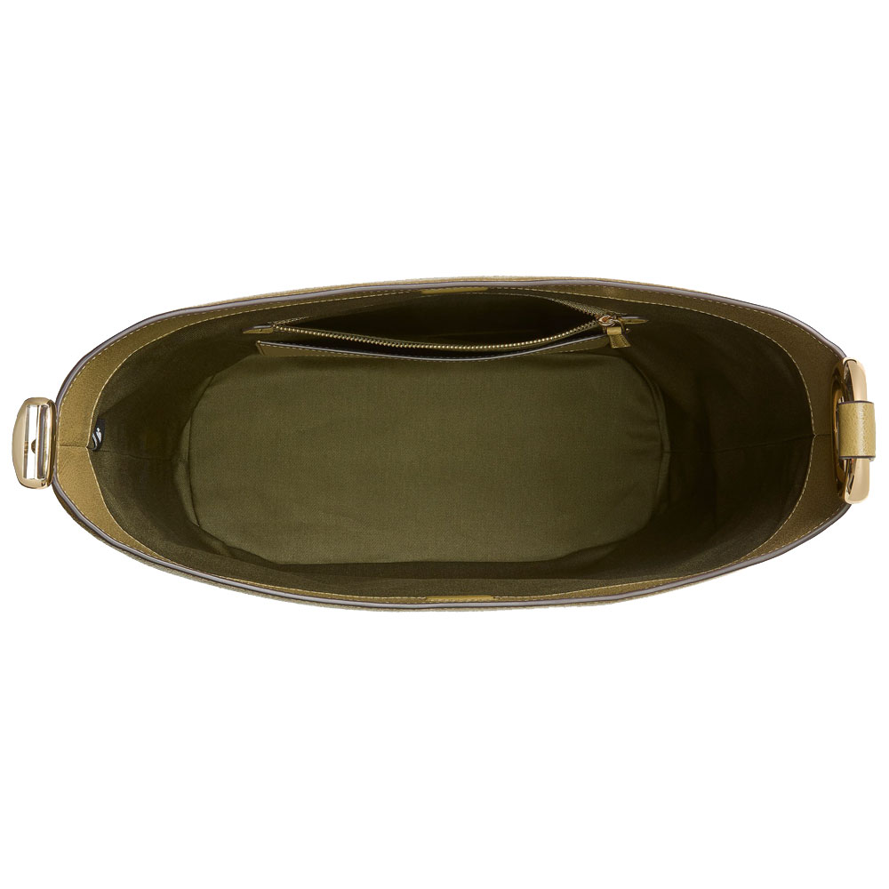 Kate Spade Halo Glazed Leather Large Bucket Bag Dried Thyme Green # KM254