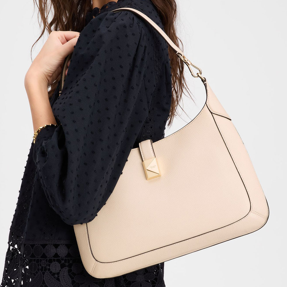 Kate Spade Deco Hobo Bag Milk Glass Antique White # KI554