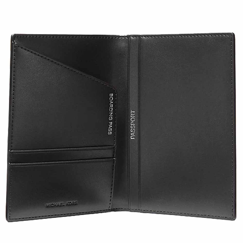 Michael Kors Saffiano Leather Passport Case And Luggage Tag Gift Set Black # 36S5LCON4U