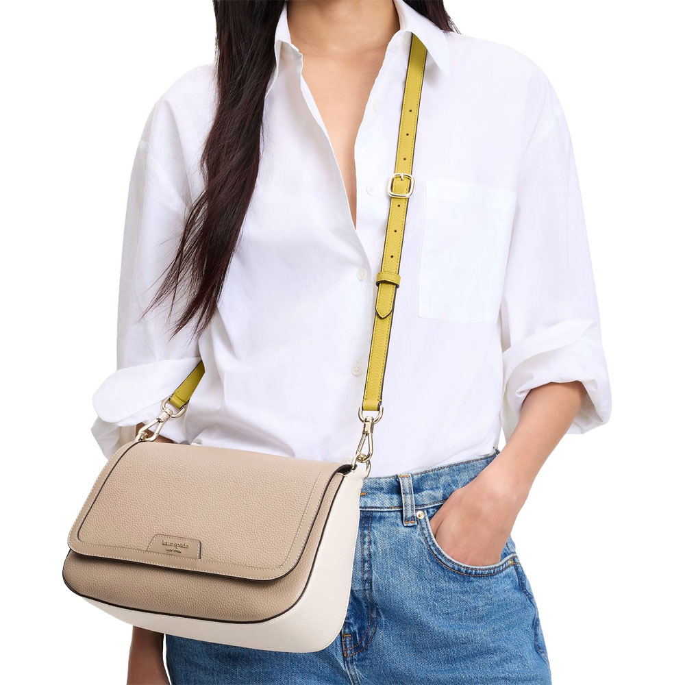 Kate Spade Hudson Convertible Shoulder Bag Timeless Taupe Multi Sand Brown # KF854