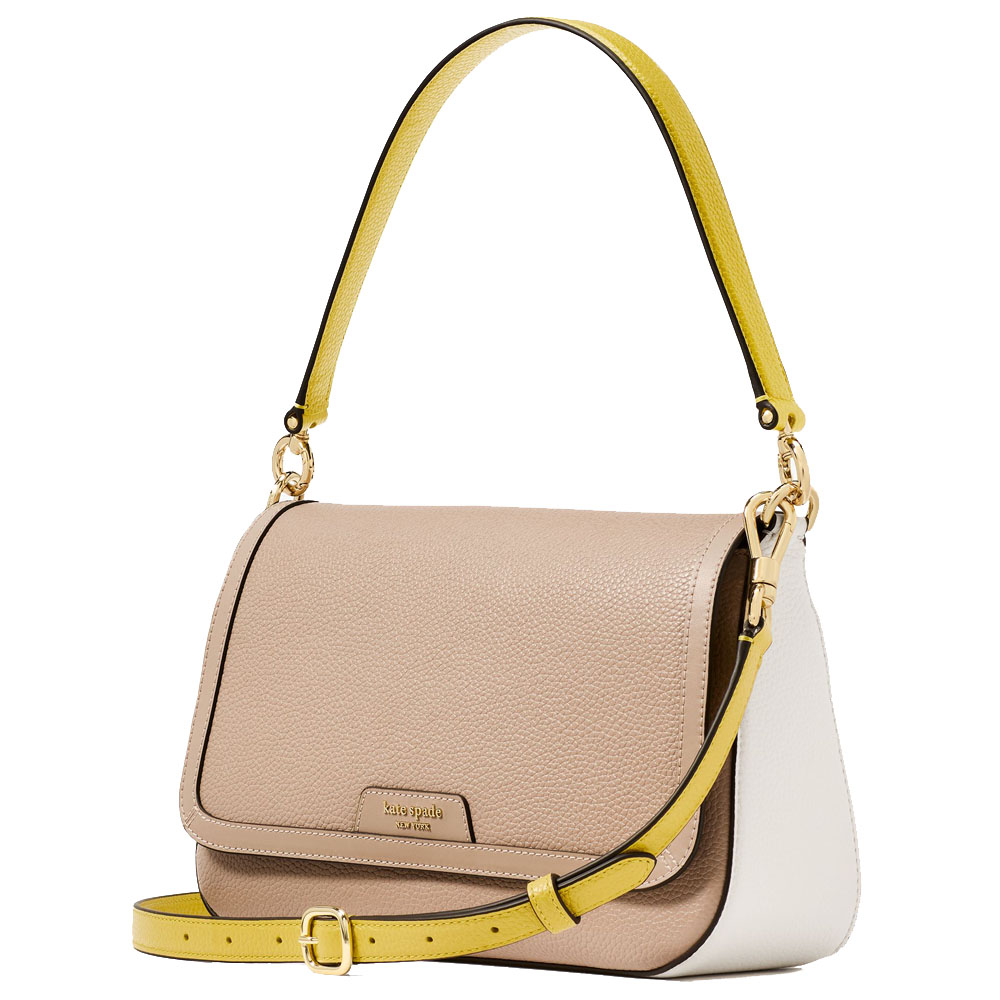 Kate Spade Hudson Convertible Shoulder Bag Timeless Taupe Multi Sand Brown # KF854