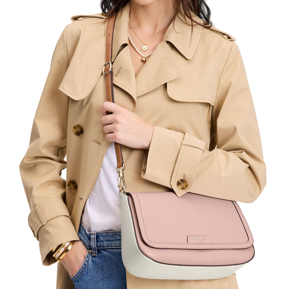 Kate Spade Hudson Convertible Shoulder Bag Rose Smoke Multi Pink # KF854