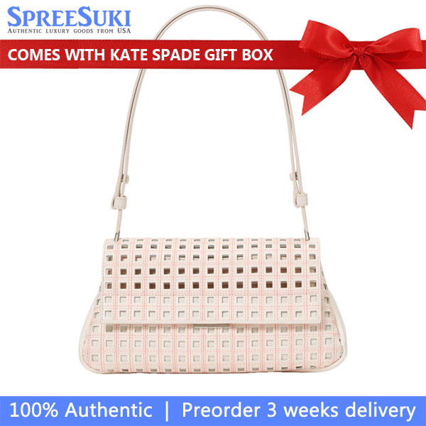 Kate Spade Grace Perforated Convertible Shoulder Bag Cream Multi White # KL650