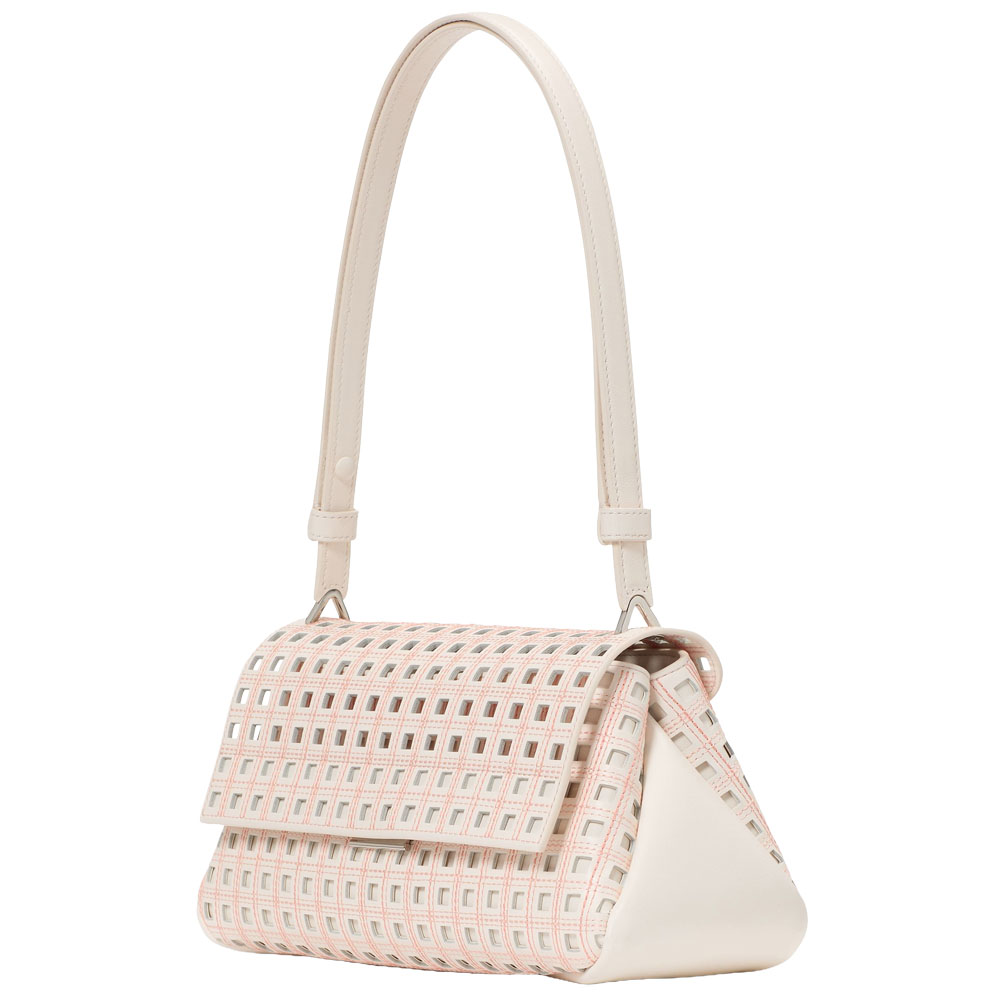 Kate Spade Grace Perforated Convertible Shoulder Bag Cream Multi White # KL650