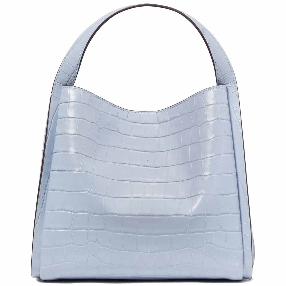 Kate Spade Knott Croc-Embossed Medium Crossbody Tote North Star Light blue # KE119