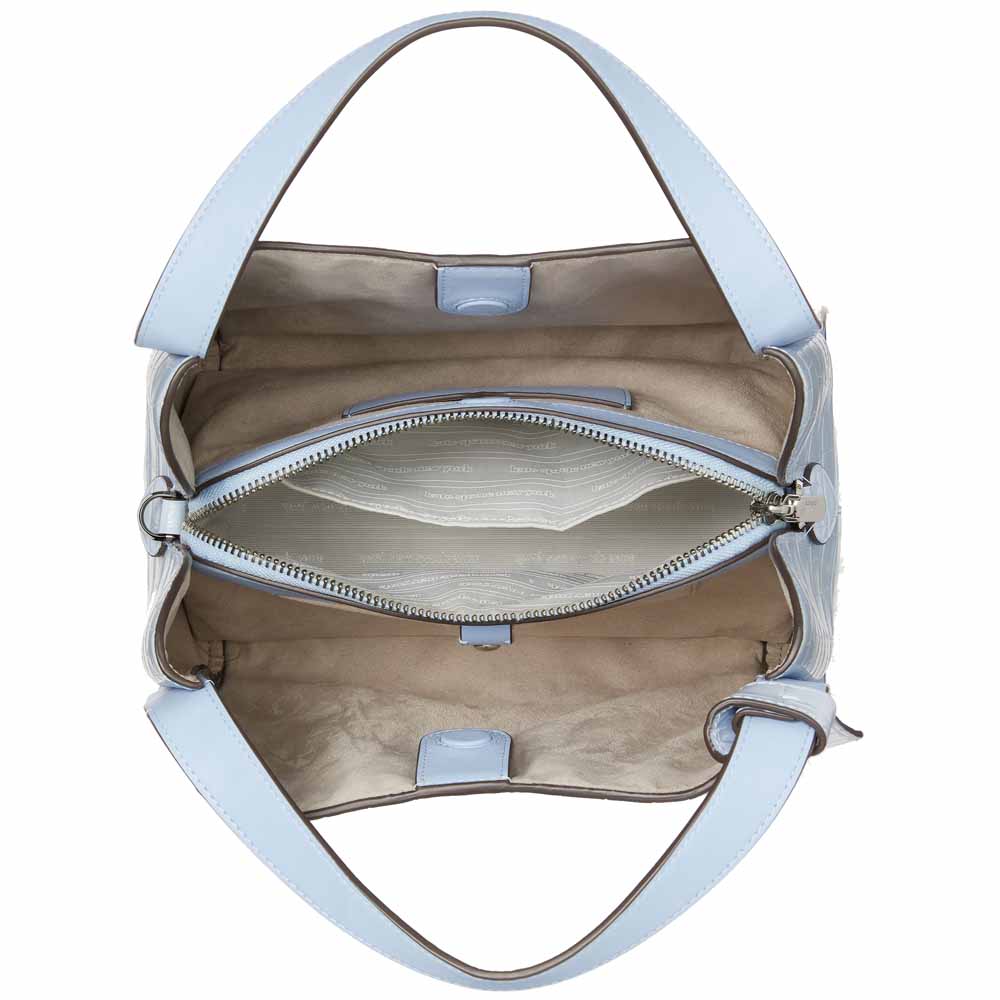 Kate Spade Knott Croc-Embossed Medium Crossbody Tote North Star Light blue # KE119