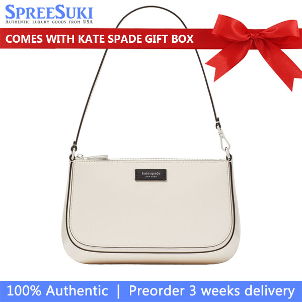 Kate Spade Sam Icon Shiny Mini Pochette Parchment White # KG860