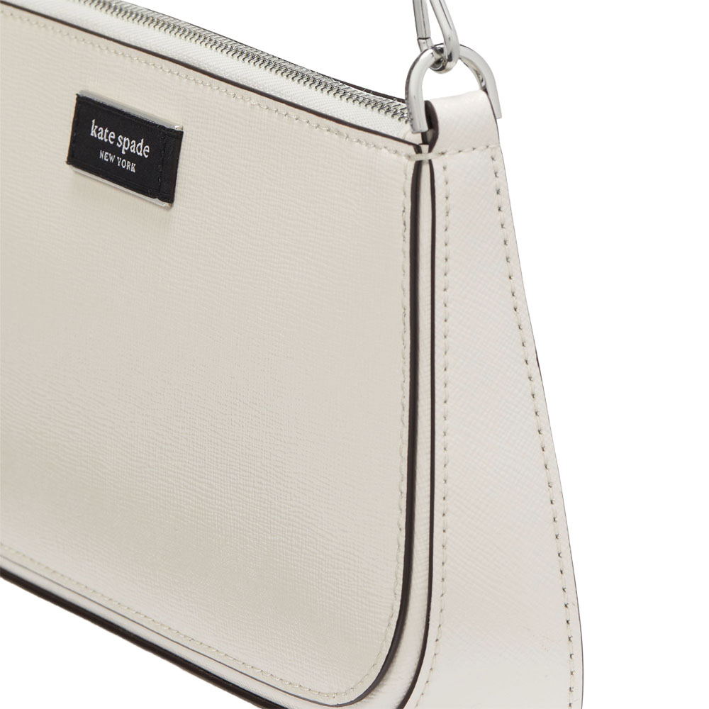 Kate Spade Sam Icon Shiny Mini Pochette Parchment White # KG860