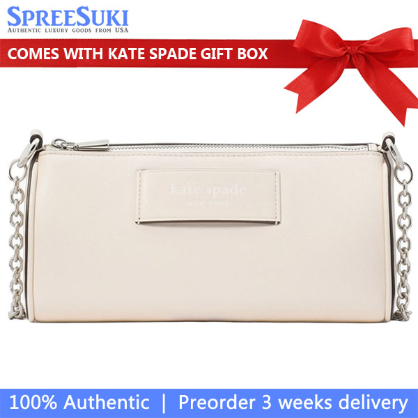 Kate Spade Label Pochette Parchment White # KI726
