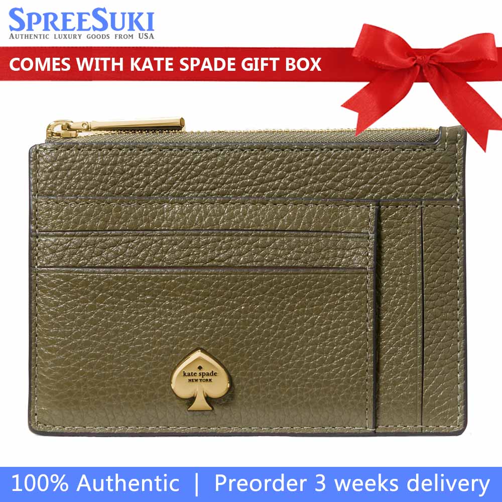 Kate Spade Kaya Large Slim Cardholder Seaweed Green # KL837