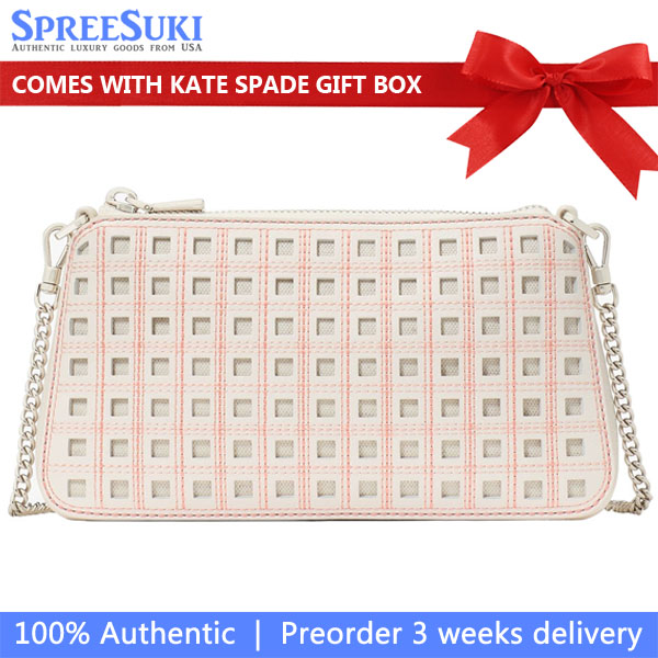 Kate Spade Grace Perforated Pochette Cream Multi Antique White # KL581