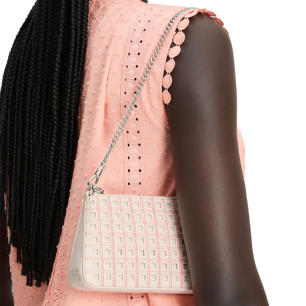 Kate Spade Grace Perforated Pochette Cream Multi Antique White # KL581