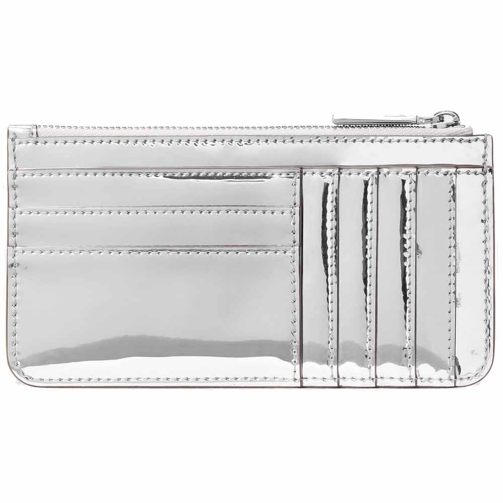 Kate Spade Bridget Mirror Metallic Large Slim Card Holder Silver # KM557