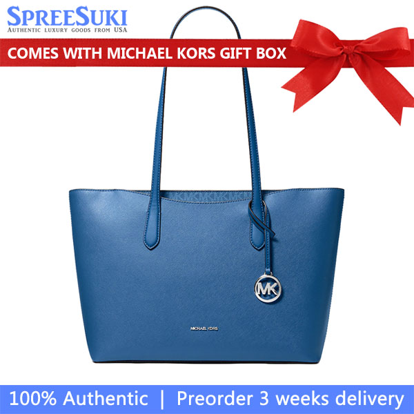 Michael Kors Arden Large Top-Zip Tote Bag Galaxy Blue # 35F5S4XT3L