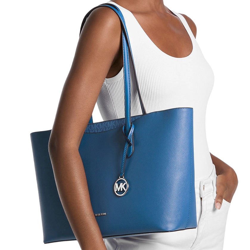 Michael Kors Arden Large Top-Zip Tote Bag Galaxy Blue # 35F5S4XT3L