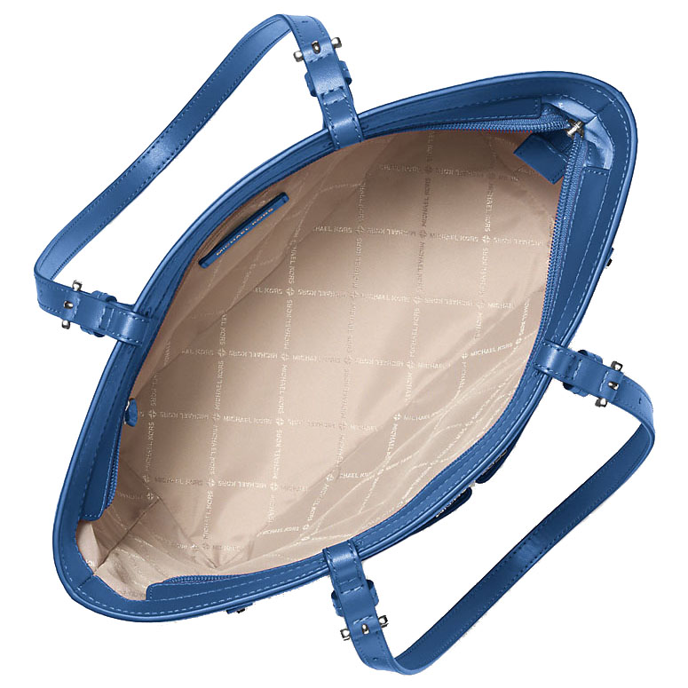 Michael Kors Jet Set Medium Pocket Tote Bag Galaxy Blue # 35H3STVT6B
